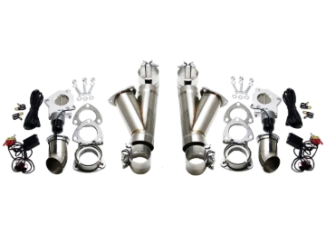 Picture of Granatelli 2.5in Aluminized Mild Steel Electronic Dual Exhaust Cutout System w/Slip Fit & Band Clamp