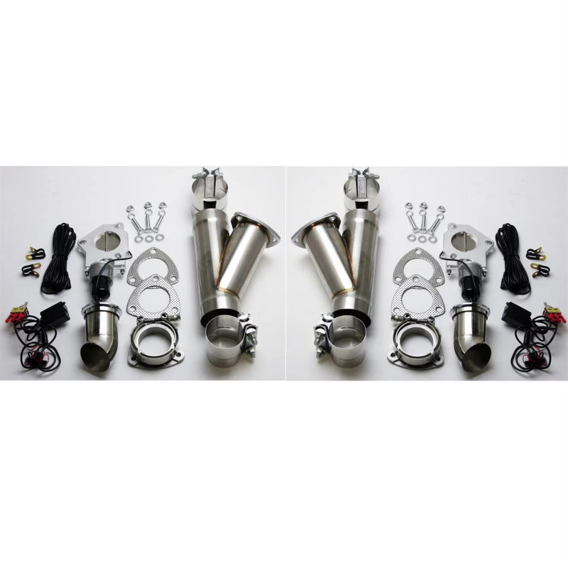 Picture of Granatelli 2.5in Aluminized Mild Steel Electronic Dual Exhaust Cutout System w/Slip Fit & Band Clamp