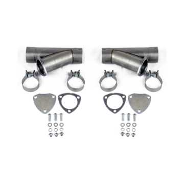 Picture of Granatelli 2.25in Aluminized Mild Steel Manual Dual Exhaust Cutout w/Slip Fit & Band Clamps