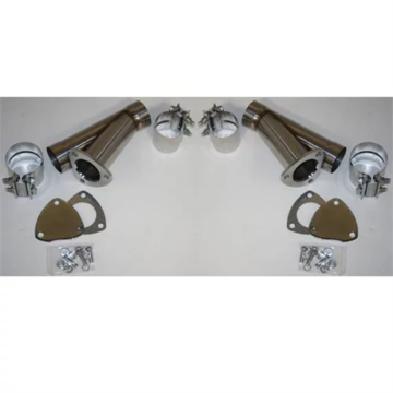 Picture of Granatelli 2.5in Stainless Steel Manual Dual Exhaust Cutout Kit w/Slip Fit Band Clamp