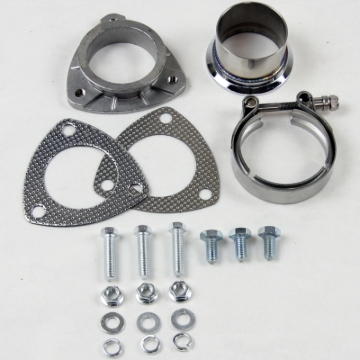 Picture of Granatelli 2.5in V-Band to Straight Connection Cutout w/Gaskets (3-Bolt)