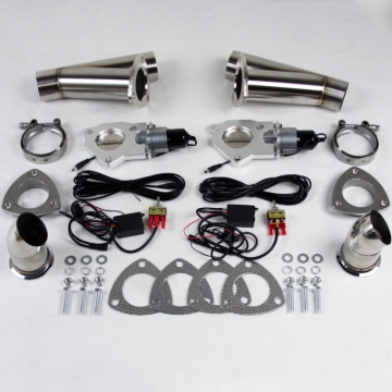 Picture of Granatelli 4.0in Stainless Steel Electronic Dual Exhaust Cutout