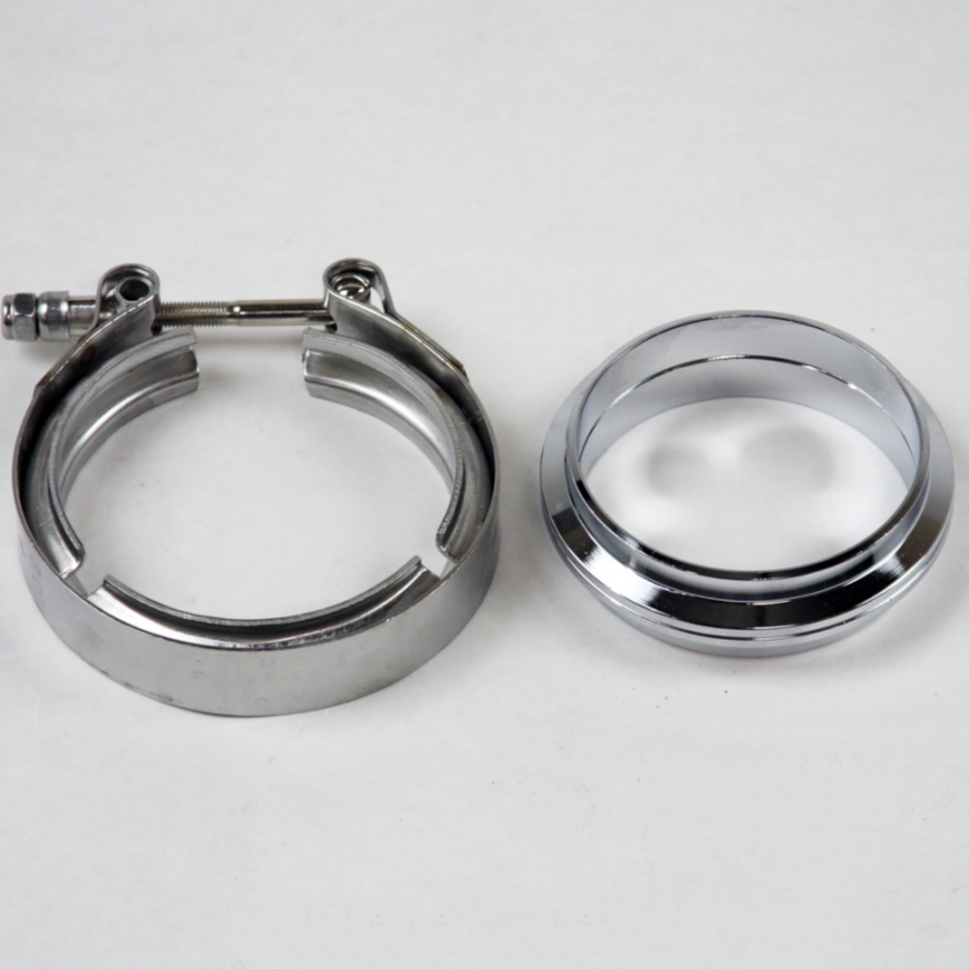 Picture of Granatelli 3.0in V-Band Mild Steel Flat Flanges w/Clamp
