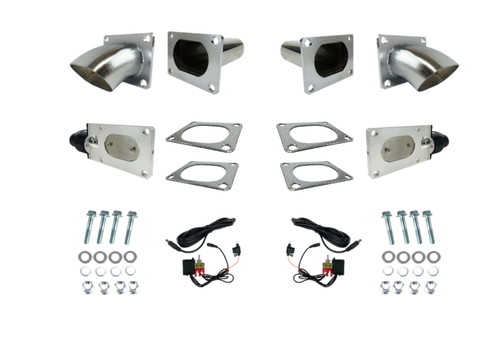 Picture of Granatelli 3.0in Oval Stainless Steel Electronic Dual Exhaust Cutout