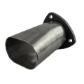 Picture of Granatelli 3.0in Round to 3.0in Oval Exhaust Adapter w/Floating 3 Bolt Header Flange