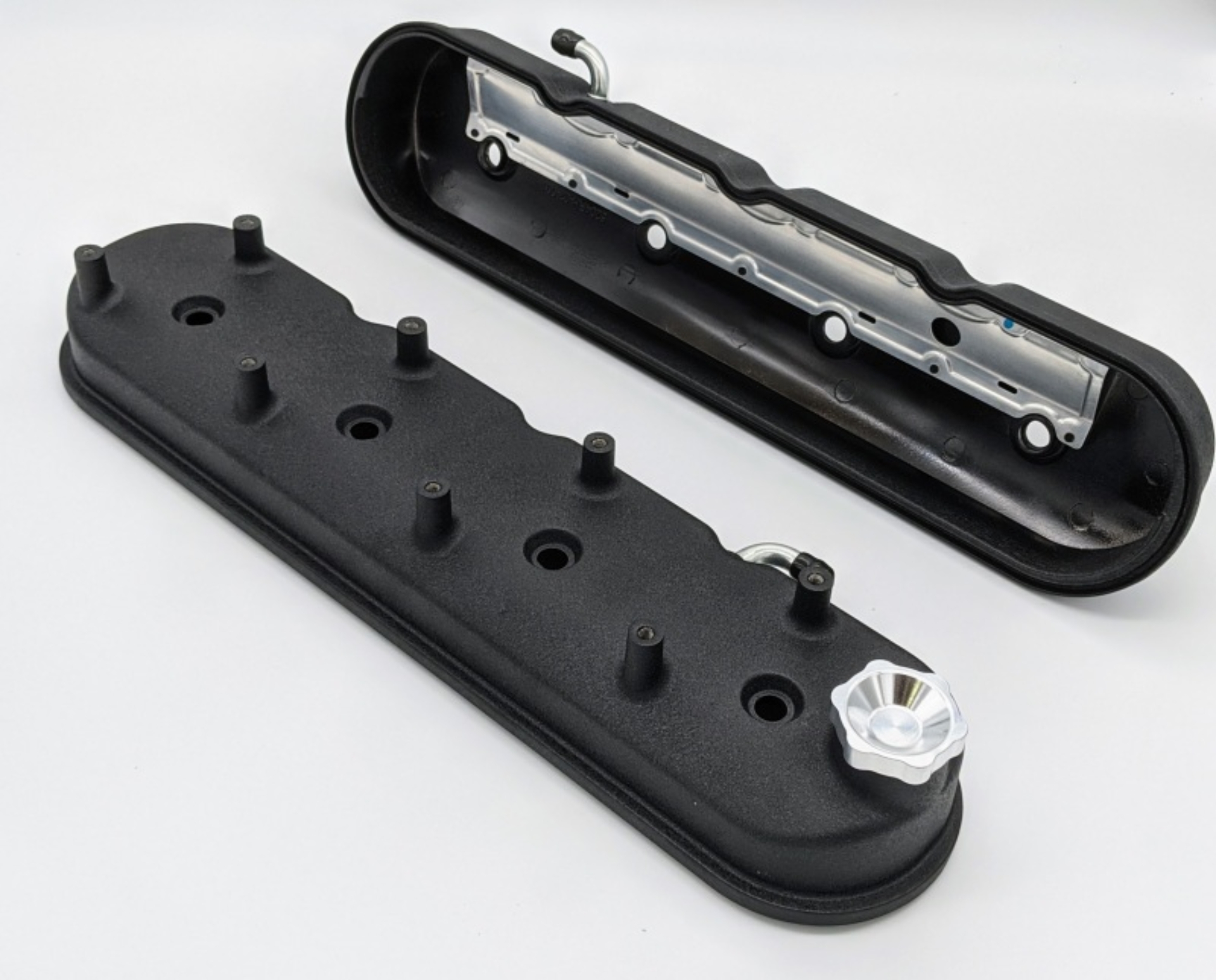 Picture of Granatelli 96-22 GM LS Tall Valve Cover w/Angled Coil Mounts - Black Wrinkle (Pair)