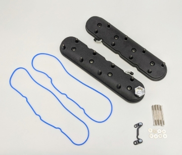 Picture of Granatelli 96-22 GM LS Standard Height Valve Cover w/Angled Coil Mount - Blk Wrinkle (Pair)