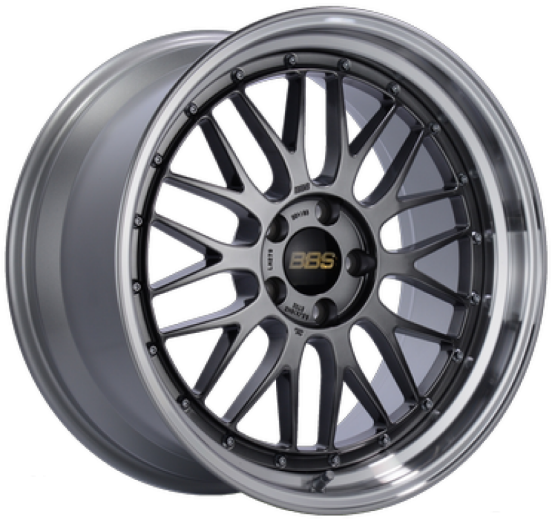 Picture of BBS LM 18x8 5x114.3 ET35 Diamond Black Center / Diamond Cut Lip Wheel PFS/Clip Required
