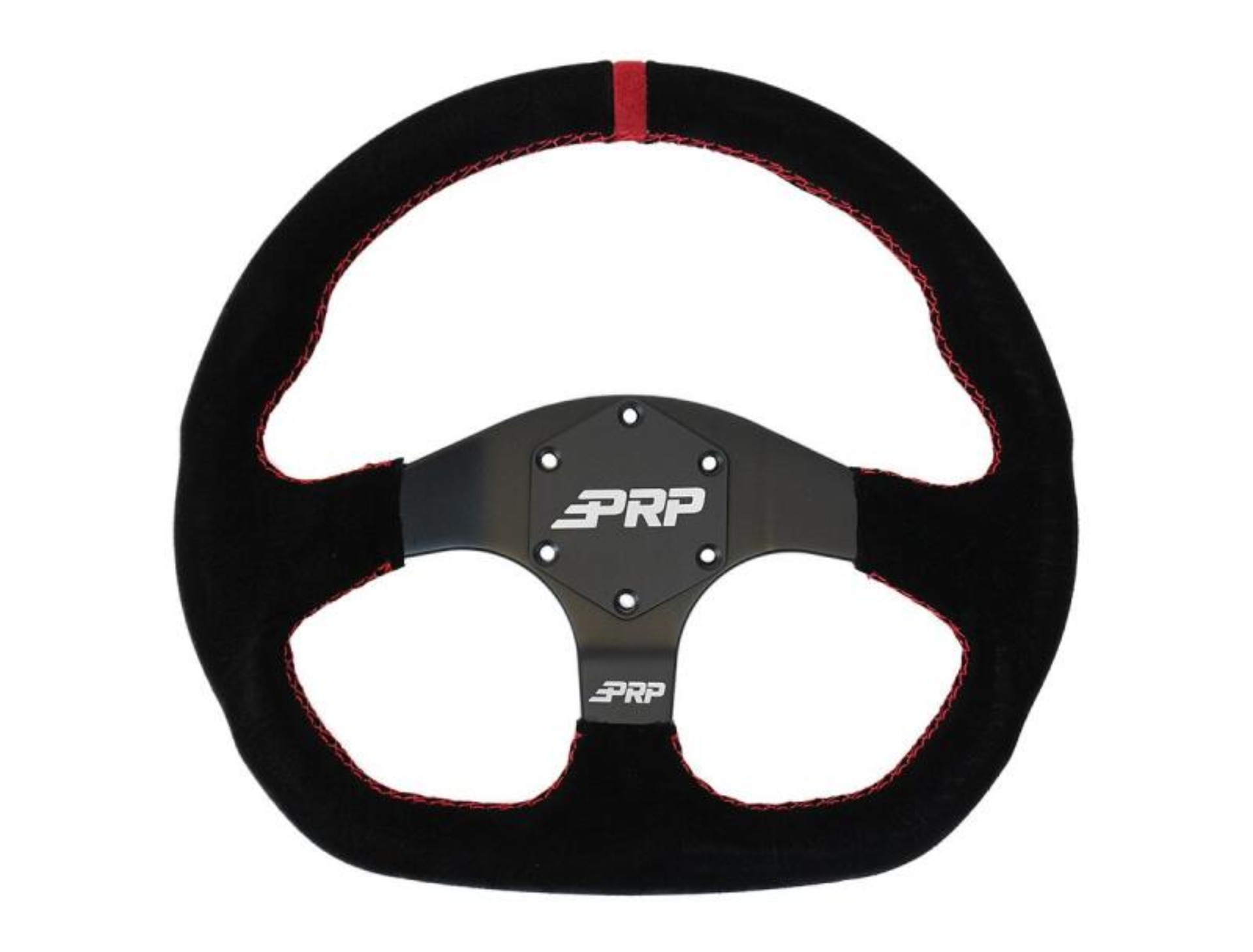 Picture of PRP Comp-R D-Shape Suede Steering Wheel - Red