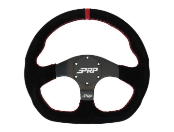Picture of PRP Comp-R D-Shape Suede Steering Wheel - Red