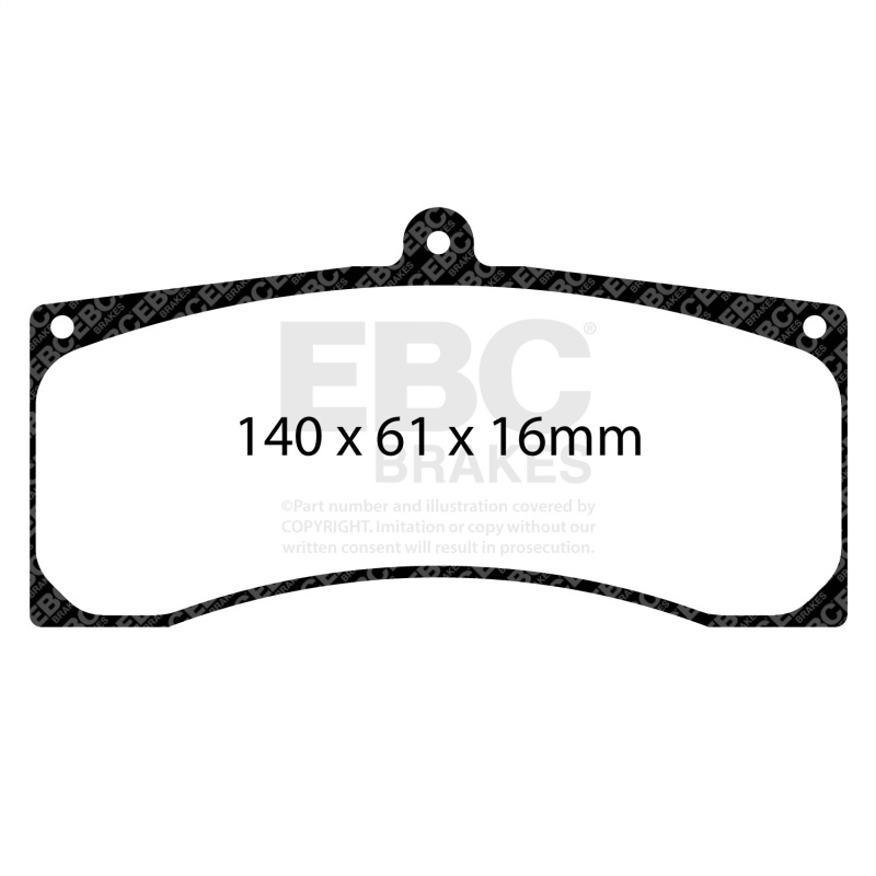 Picture of EBC Racing 13-14 Ford Mustang Boss 302S (w/380mm Disc) SR-11 Sintered Race Front Brake Pads