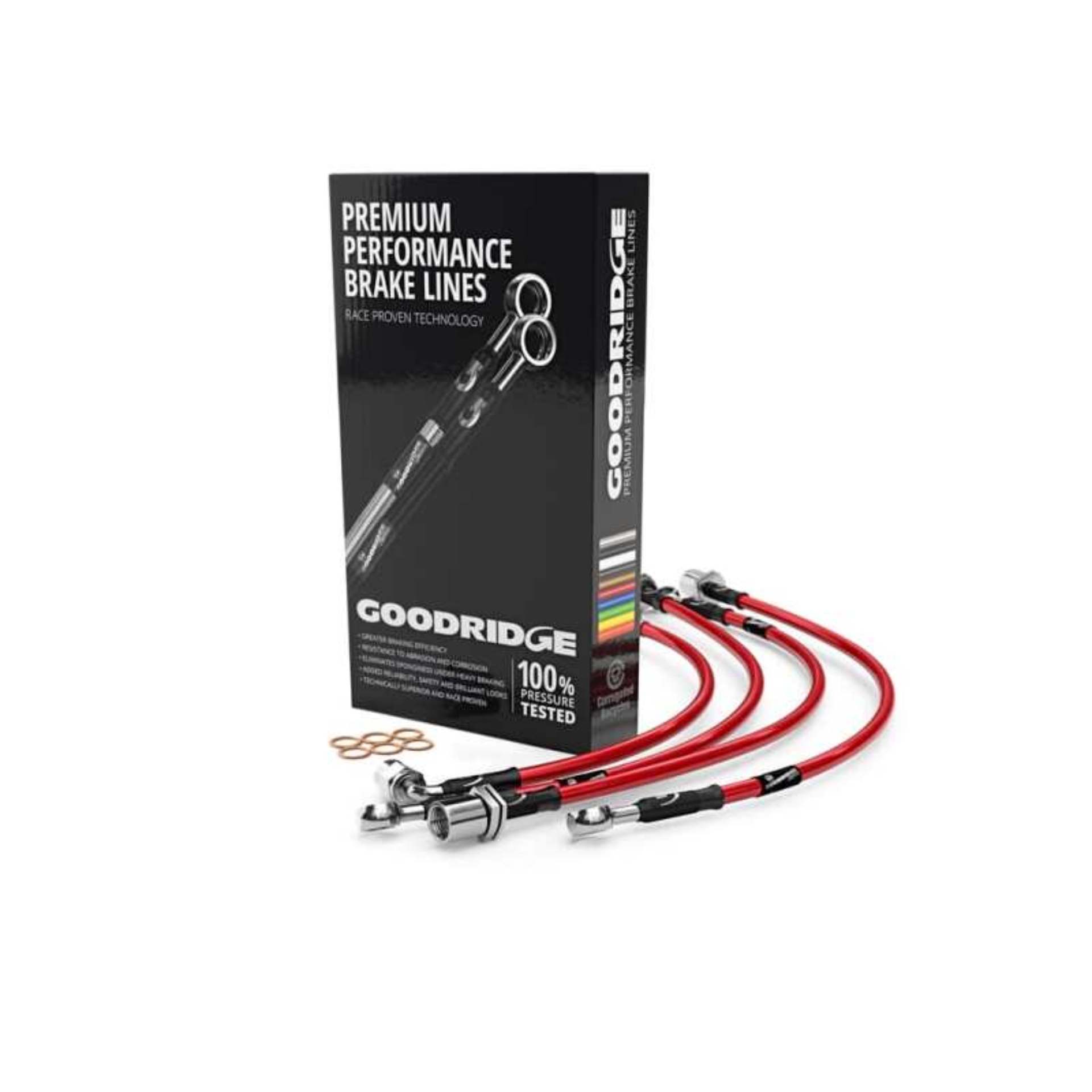 Picture of Goodridge 06-08 Audi RS4 B7 Stainless Steel Brake Lines - Red