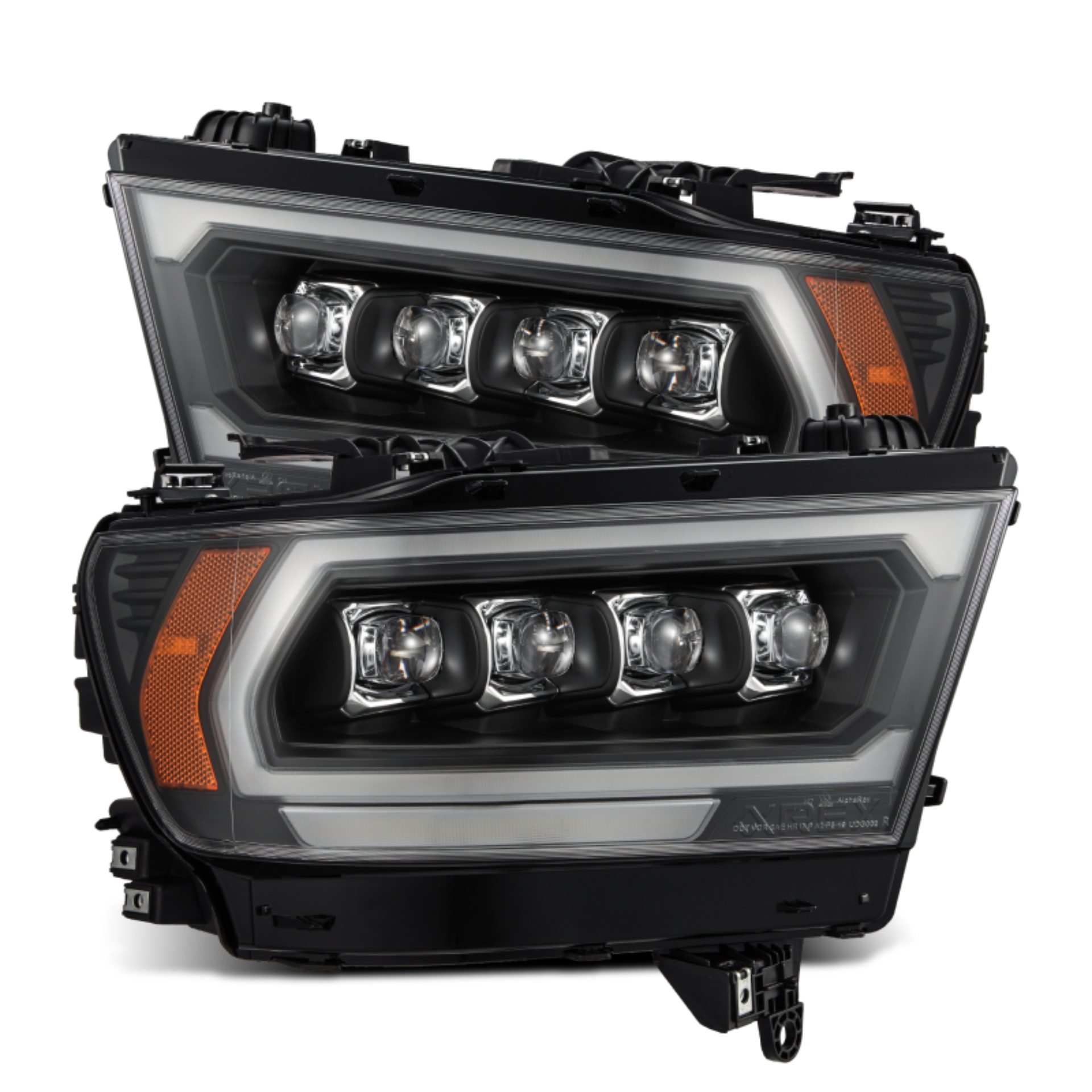 Picture of AlphaRex 19-23 Dodge Ram 1500 (No Clsc/Ltd/TRX) NOVA-Series Proj. Headlights Black (Req. Converter)