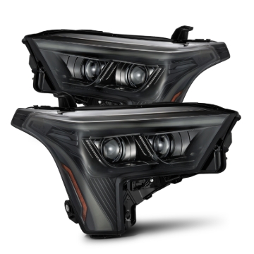 Picture of AlphaRex 22-23 Toyota Tundra LUXX-Series Headlights Alpha-Black w/Amber DRL - Req 810029 OR 810030