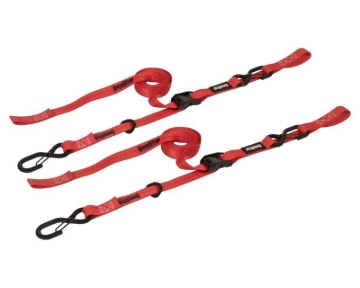 Picture of SpeedStrap 1In x 10Ft Cam-Lock Tie Down with Snap S-Hooks Soft-Tie (2 Pack) - Red
