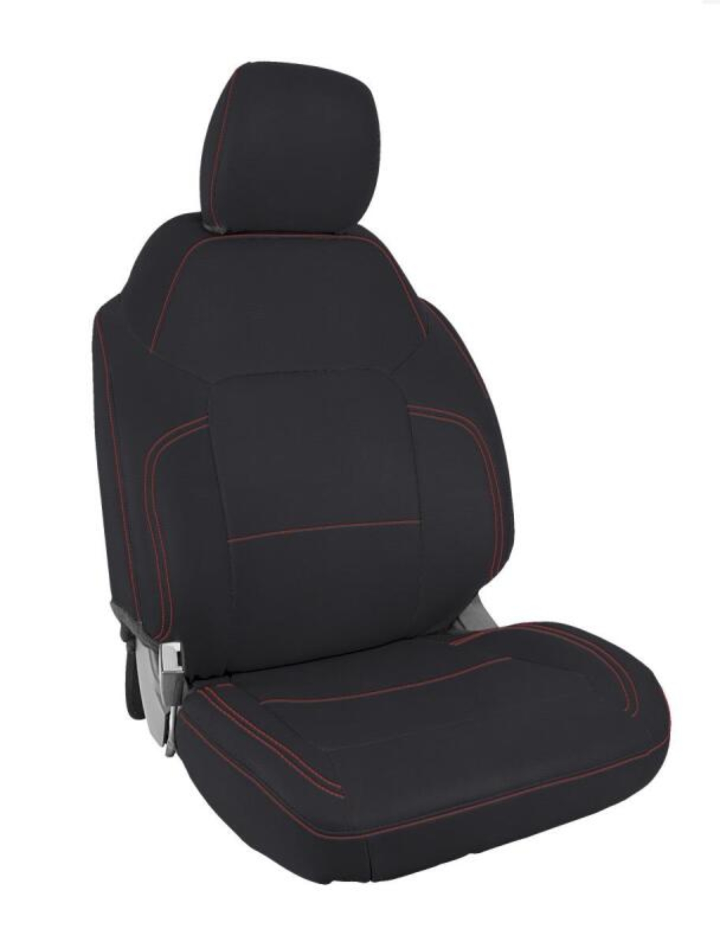 Picture of PRP 2021+ Ford Bronco 2 Door Front Seat Covers (Pair) - Black w/ Red Stitching