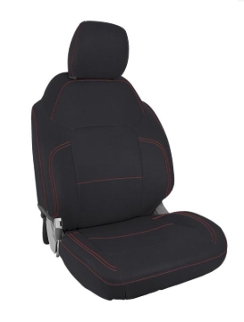 Picture of PRP 2021+ Ford Bronco 2 Door Front Seat Covers (Pair) - Black w/ Red Stitching