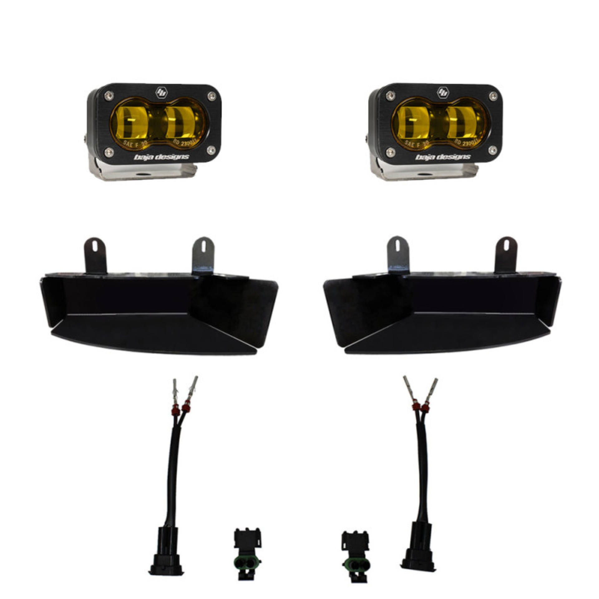 Picture of Baja Designs 19-22 Dodge RAM 2500/3500 S2 SAE Fog Pocket Light Kit - Amber
