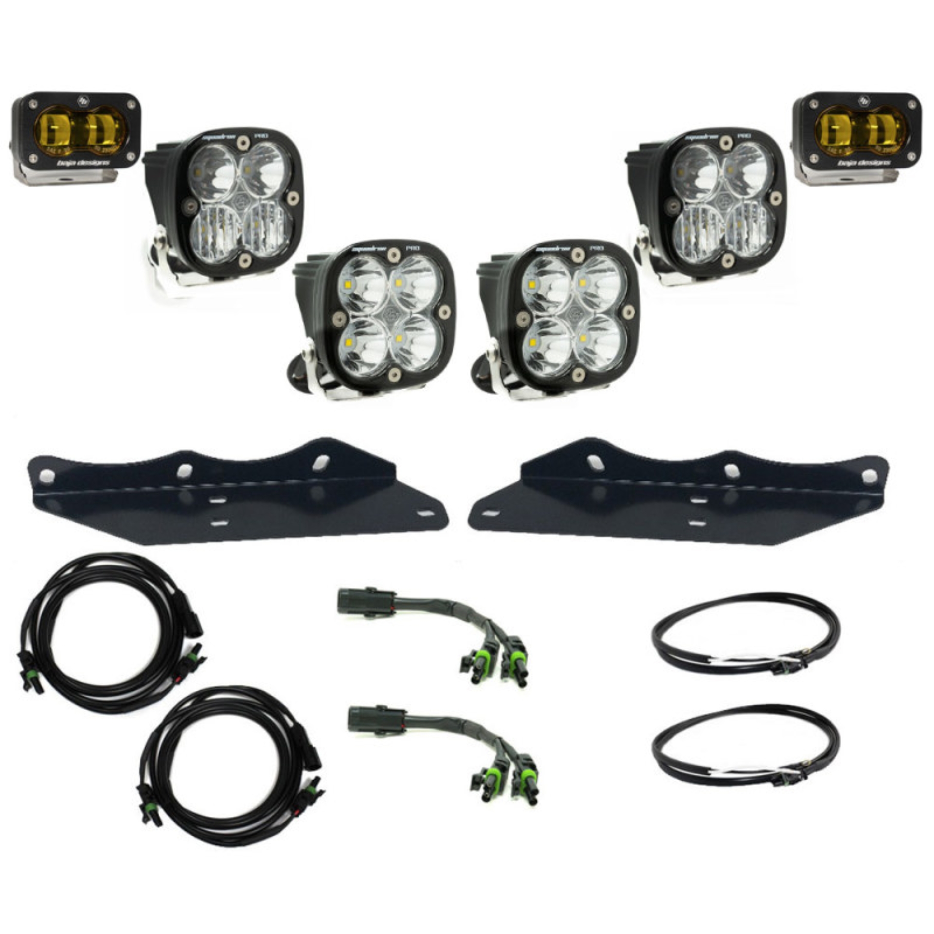 Picture of Baja Designs 17-20 Ford F-150 Raptor S2 SAE Pro Fog Pocket Kit - Amber