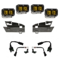 Picture of Baja Designs 19-22 Dodge RAM 1500 Rebel / 21-22 1500 TRX S2 SAE Dual Fog Pocket Light Kit - Amber