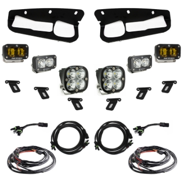 Picture of Baja Designs 21-22 Ford Bronco w/Steel Bumper S2 SAE Sportsmen Fog Pocket Light Kit - Amber