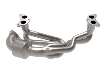Picture of aFe Twisted Steel 304 Stainless Steel Header w/ Cat 13-19 Subaru Outback H4-2.4L