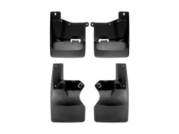 Picture of WeatherTech 20-24 Chevrolet Silverado 2500/3500HD Dually w/o OE Spsh Guard No Drill Mudflaps - Black