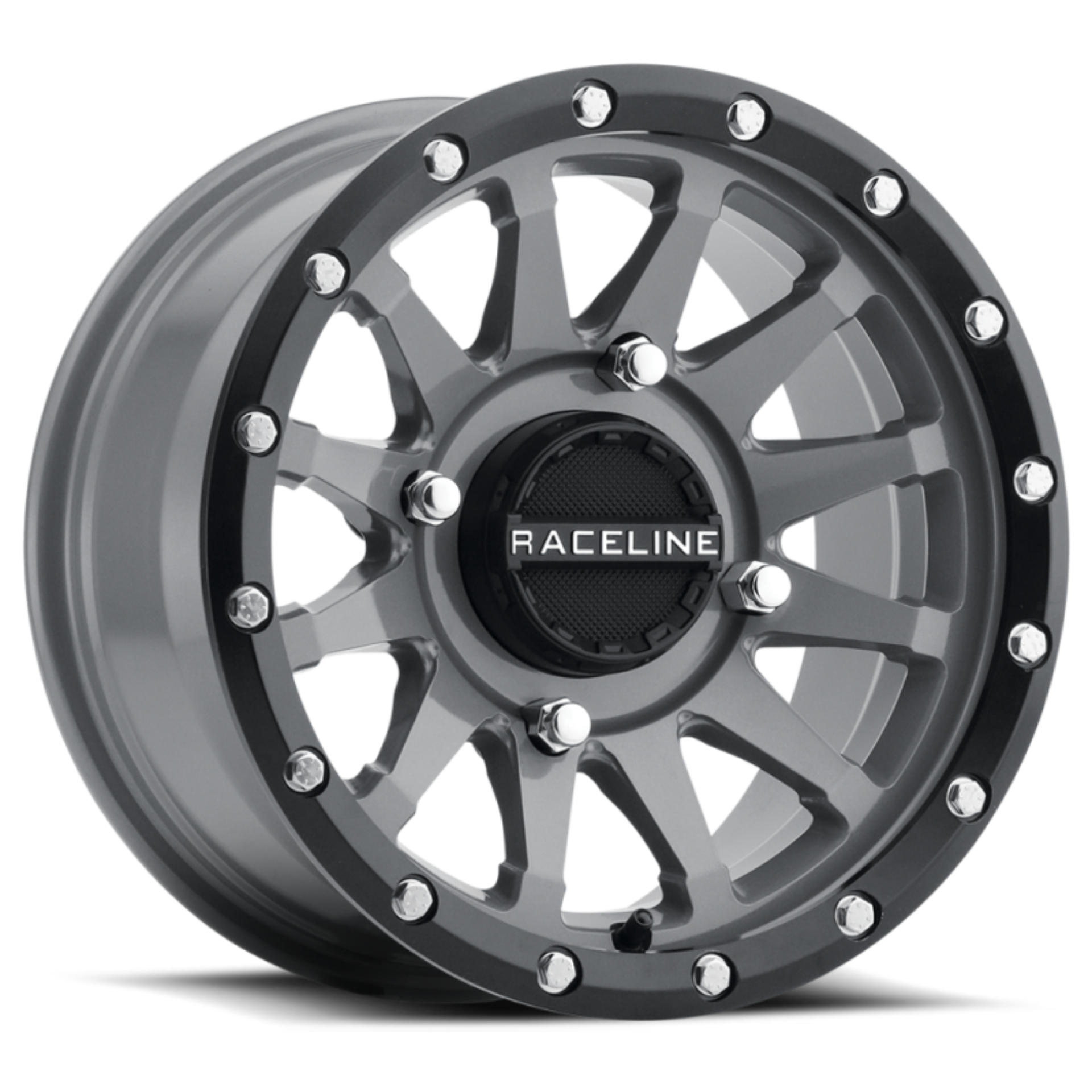 Picture of Raceline A95SG Trophy 14x7in / 4x156 BP / 10mm Offset / 132.5mm Bore - Grey & Black Lip Wheel