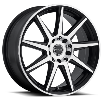 Picture of Raceline 144M Storm 17x7.5in / 5x100/5x114.3 BP / 40mm Offset / 72.62mm Bore- Black & Machined Wheel