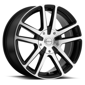 Picture of Raceline 145M Encore 16x7in / 4x100/4x114.3 BP / 40mm Offset / 72.62mm Bore - Black & Machined Wheel