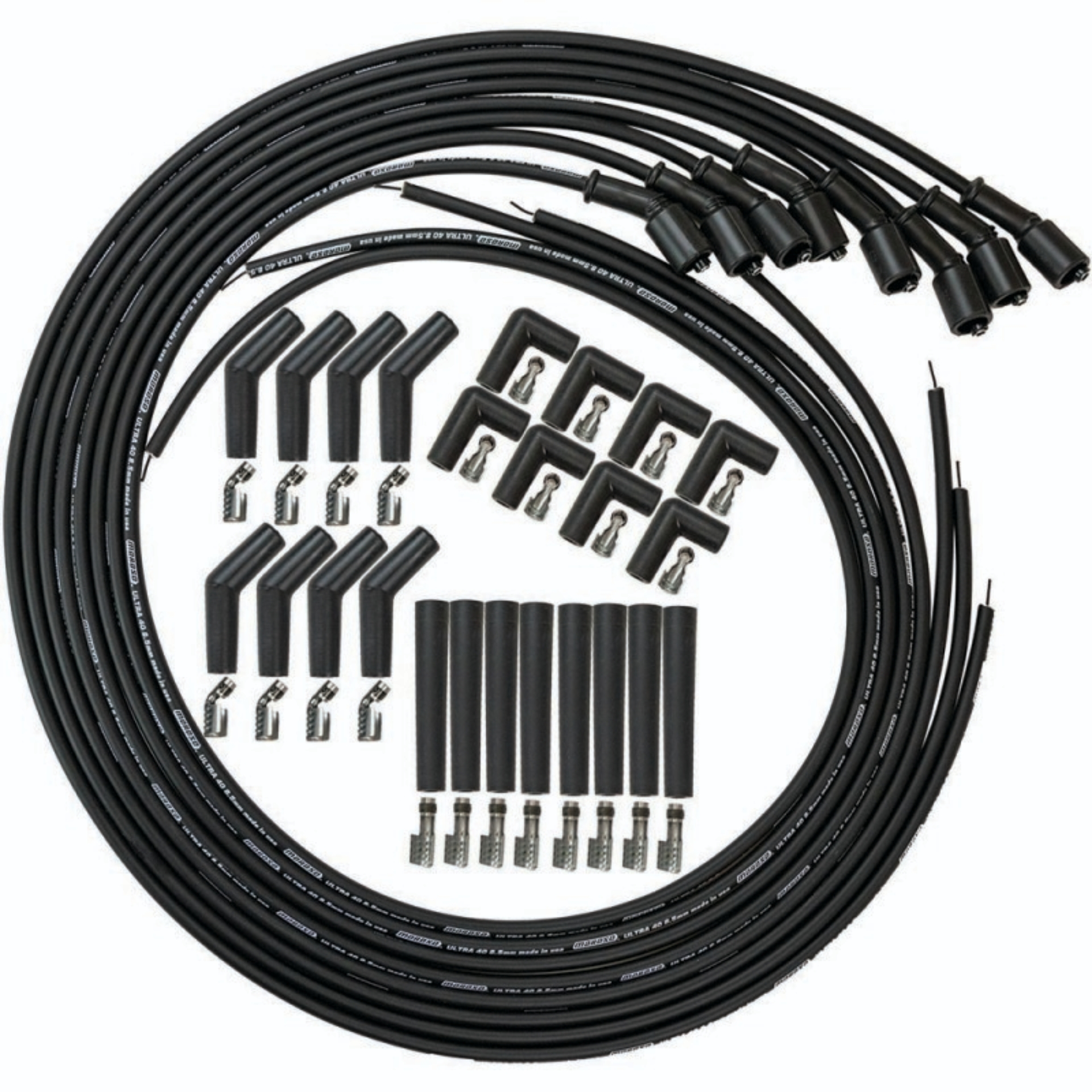 Picture of Moroso GM LS/LT 8.5mm Ultra 40 Universal Wire Set - Black w/90/135/Straight Plug Ends