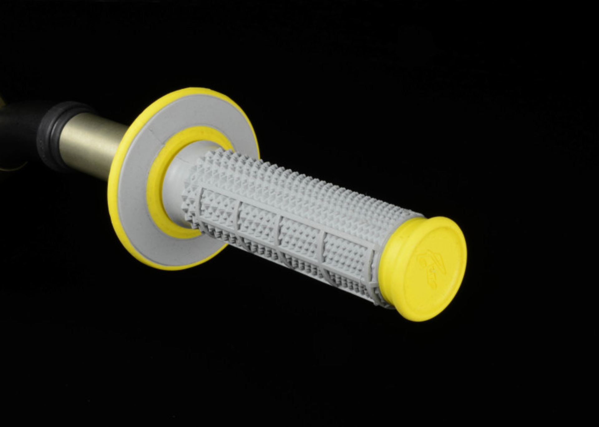 Picture of Renthal MX Dual Compound Grips Tapered 1/2 Waffle - Grey/ Yellow