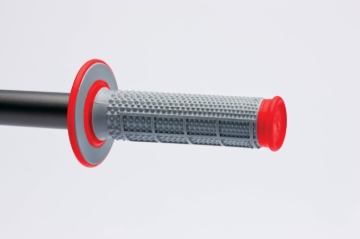 Picture of Renthal MX Dual Compound Grips Tapered 1/2 Waffle - Grey/ Red