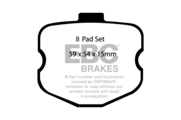 Picture of EBC Racing 06-13 Chevrolet Corvette Z06 (C6 w/Multi-Pad System) SR-11 Sintered Race Rear Brake Pads
