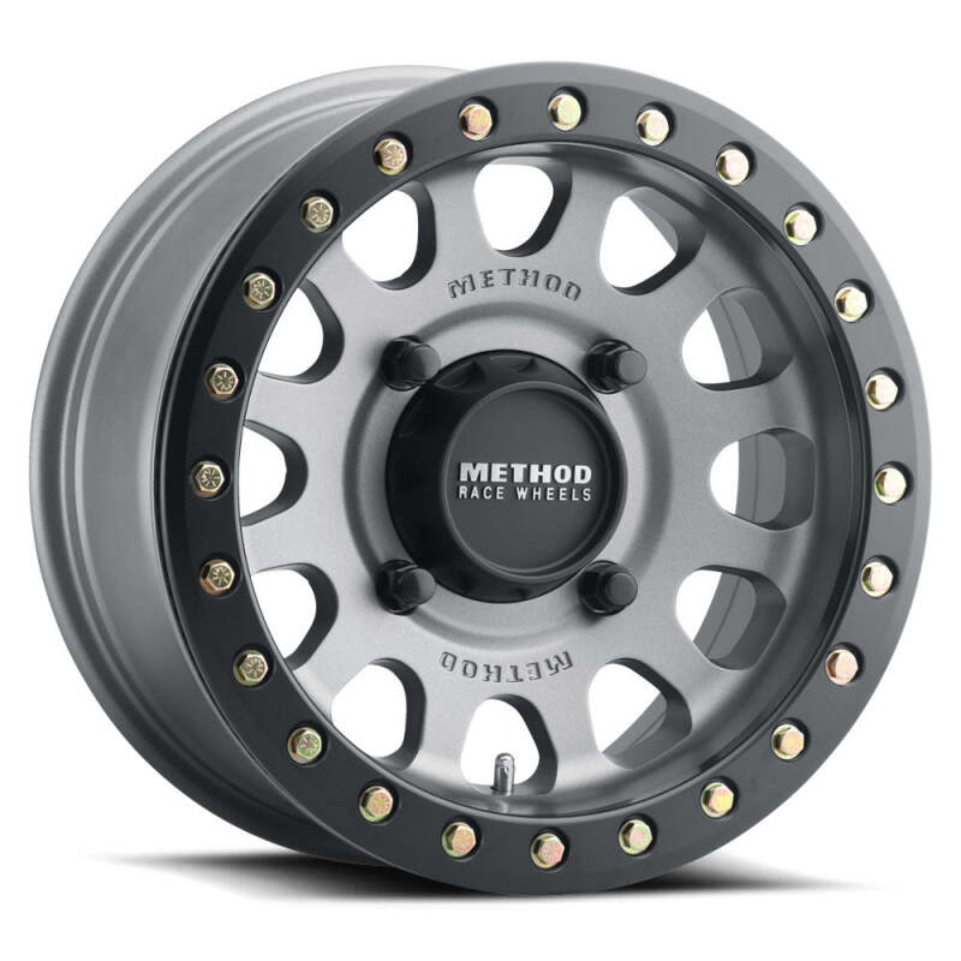 Picture of Method MR401 UTV Beadlock 15x7 / 5+2/38mm Offset / 5x4.5 / 72 CB Titanium - Matte Black Ring Wheel