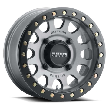 Picture of Method MR401 UTV Beadlock 15x7 / 5+2/38mm Offset / 5x4.5 / 72 CB Titanium - Matte Black Ring Wheel