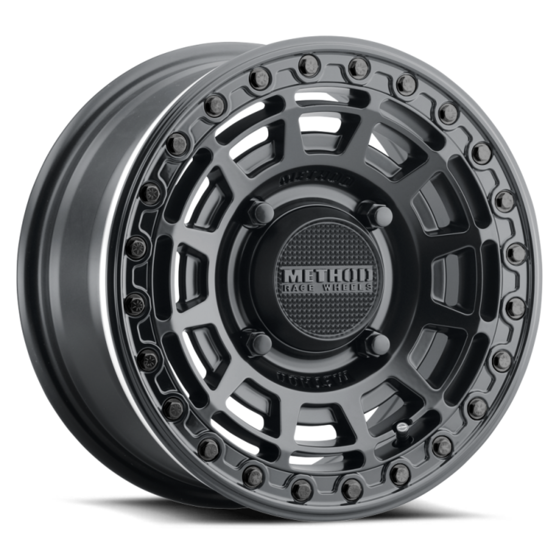 Picture of Method MR415 Beadlock 15x10 / 6+4/25mm Offset / 5x4.5 / 76 CB Matte Black Wheel - Gloss Black Ring