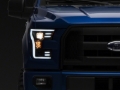 Picture of Raxiom 15-17 Ford F-150 G3 Projector Headlights w/ LED Accent- Black Housing (Clear Lens)