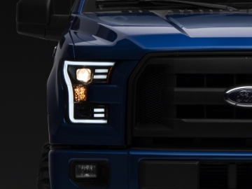 Picture of Raxiom 15-17 Ford F-150 G3 Projector Headlights w/ LED Accent- Black Housing (Clear Lens)