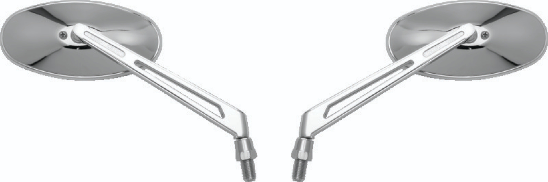 Picture of BikeMaster Oval Mirror Machined Arm w/10mm/Yam 10mm/HD Adapters - Pair - Chrome