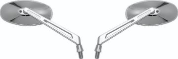 Picture of BikeMaster Oval Mirror Machined Arm w/10mm/Yam 10mm/HD Adapters - Pair - Chrome