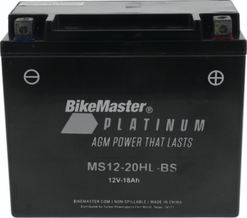 Picture of BikeMaster AGM Battery - MS12-20HL-BS