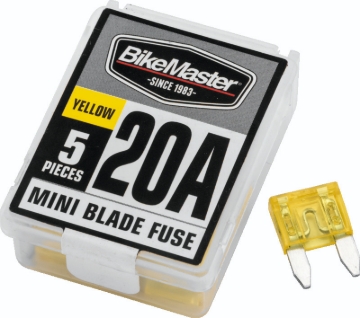 Picture of BikeMaster 5Piece 20A Replacement Mini Blade Fuse