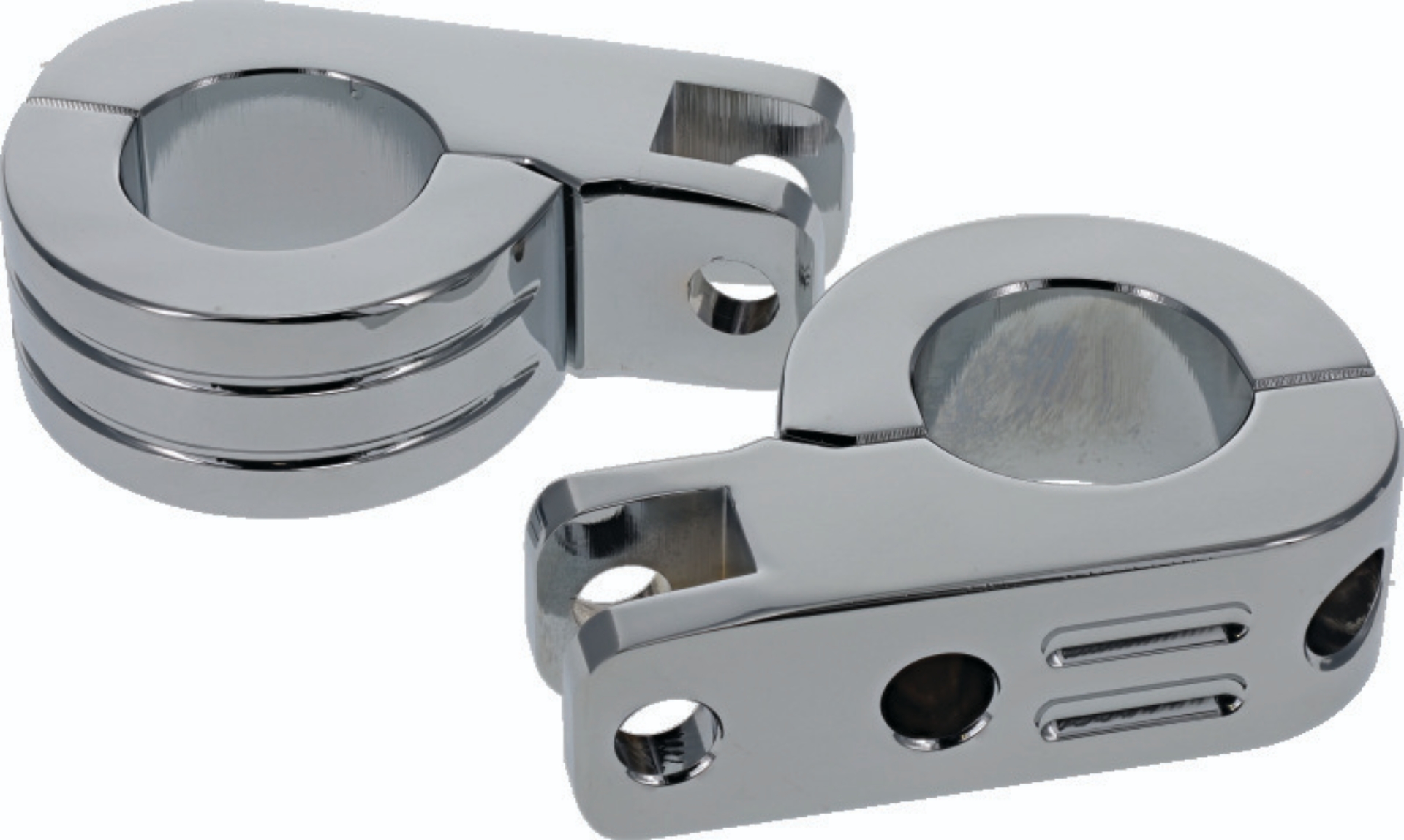 Picture of Bikers Choice Chrome Billet Highway Peg Mounts for 1.25 Inch Engine Guard Universal Custom Pr