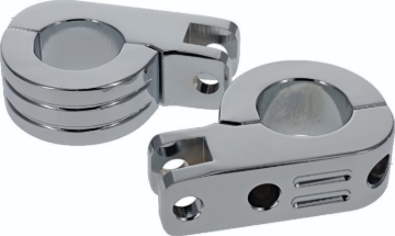 Picture of Bikers Choice Chrome Billet Highway Peg Mounts for 1.25 Inch Engine Guard Universal Custom Pr