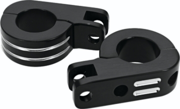 Picture of Bikers Choice Black Billet Highway Peg Mounts for 1.25 Inch Engine Guard Universal Custom Pr