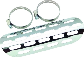 Picture of Bikers Choice Chrome Perforated Heat Shield Fits 1-3/4 to 2 Inch Pipe Custom