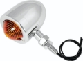 Picture of Bikers Choice Chrome Bullet Lite With Amber Lens 2 Inch Diameter Dual Filament Custom Stud Mount