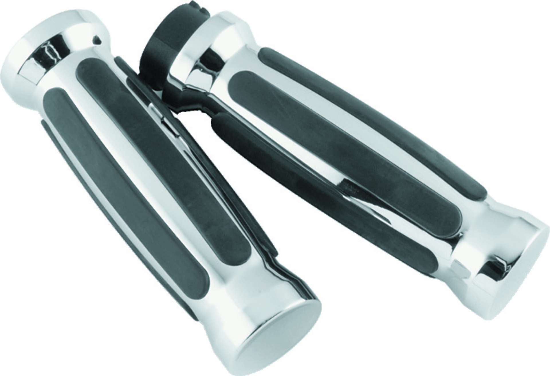 Picture of Bikers Choice 81-17 XL & Big Twin Dual Cable Chrome & Black Sensation Grips Pr