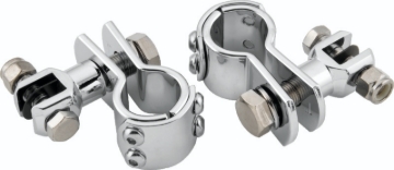 Picture of Bikers Choice Chrome Engine Guard Footpeg Mount for 1 1/4 Inch Tube. Uses Male Pegs